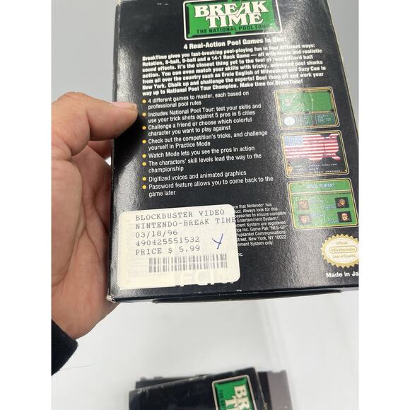 Break Time: The National Pool Tour (Nintendo, 1993) NES CIB COMPLETE - Picture 13 of 16